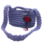 Bolsa Fio de Malha Lilás com detalhes Crochet - Artesã Mariana - Imagem 2
