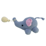 Amigurumi Elefantinho Com Balão Cinza Claro - Artesã Adriana
