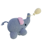 Amigurumi Elefantinho Com Balão Cinza Claro - Artesã Adriana - Imagem 3