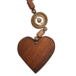 Colar de Mesa Madeira Coração Pequeno - Artesã Viviane - Imagem 2