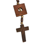 Colar de Mesa Madeira Cruz Médio - Artesã Viviane - Imagem 3