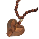 Colar de Mesa Madeira Coração Divino Médio - Artesã Viviane - Imagem 2