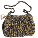 Bolsa Mescla Preta e Bege - Artesã Marlene