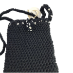 Bolsa Mini Bag Preta Branca - Artesã Marlene - Imagem 2