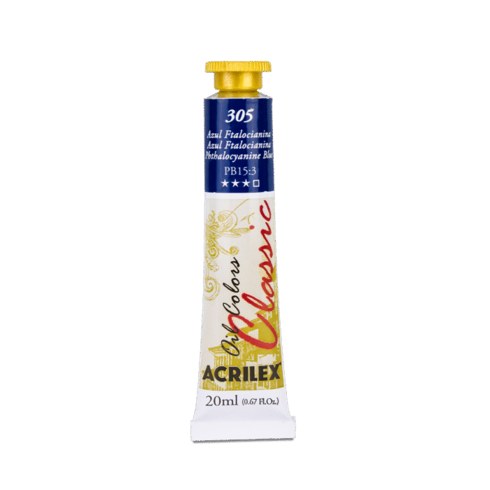 TINTA OIL COLORS ACRILEX 20 ML AZUL FTALOCIANINA 305 - Imagem 2