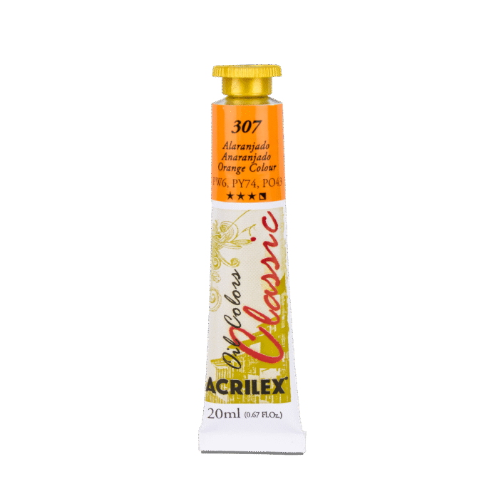 TINTA OIL COLORS ACRILEX 20 ML ALARANJADO 307 - Imagem 2