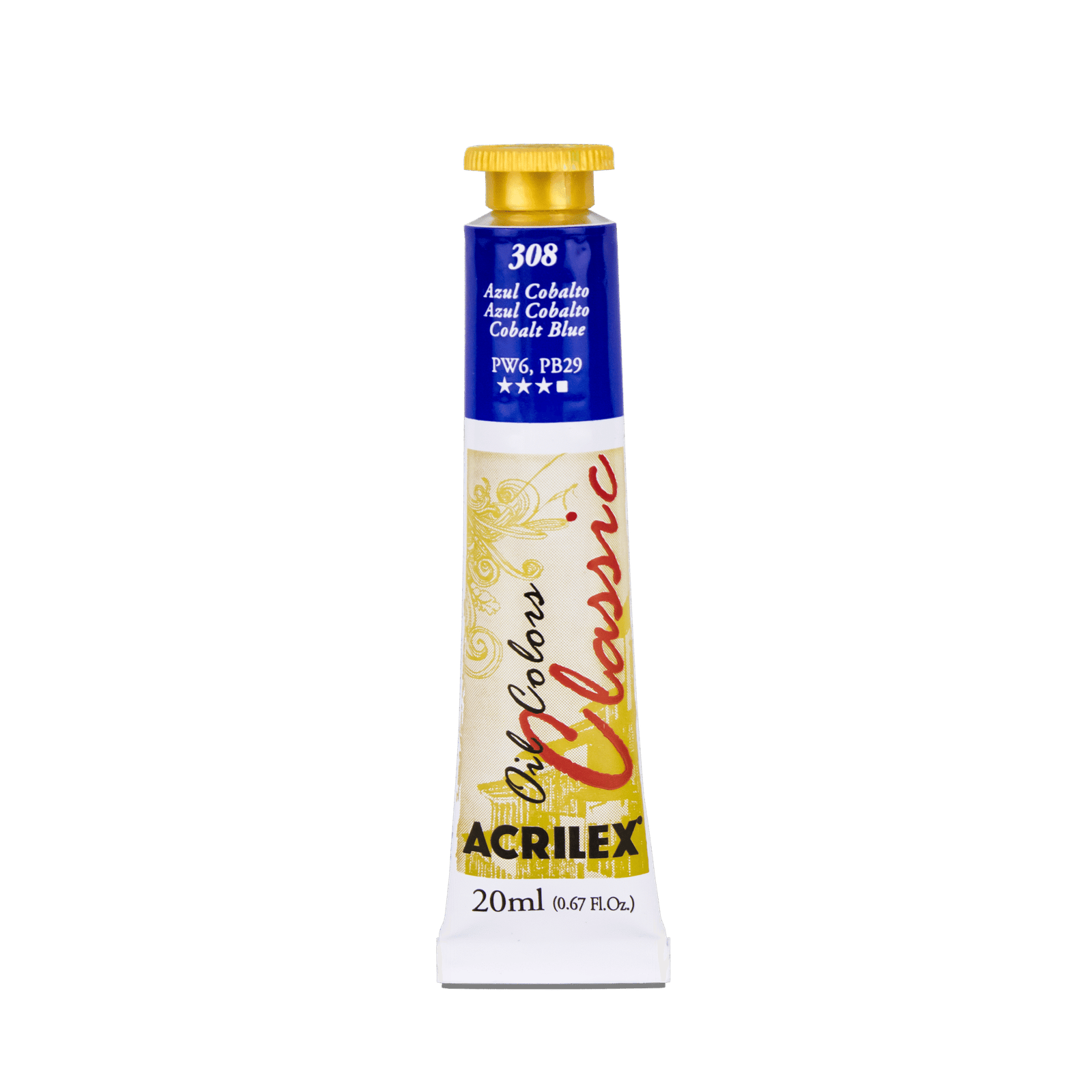 TINTA OIL COLORS ACRILEX 20 ML AZUL COBALTO 308 - Imagem 2