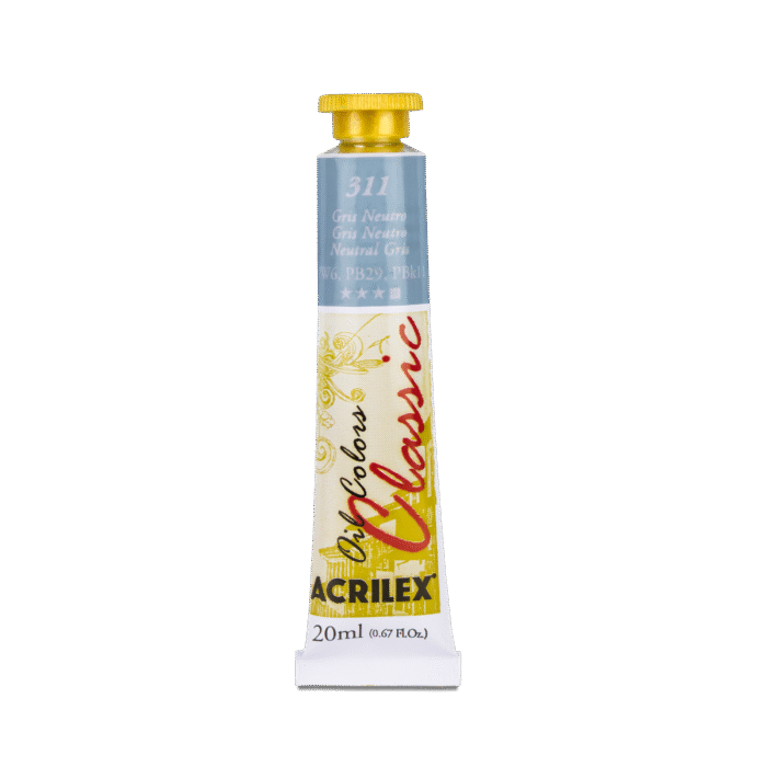 TINTA OIL COLORS ACRILEX 20 ML GRIS NEUTRO 311 - Imagem 2