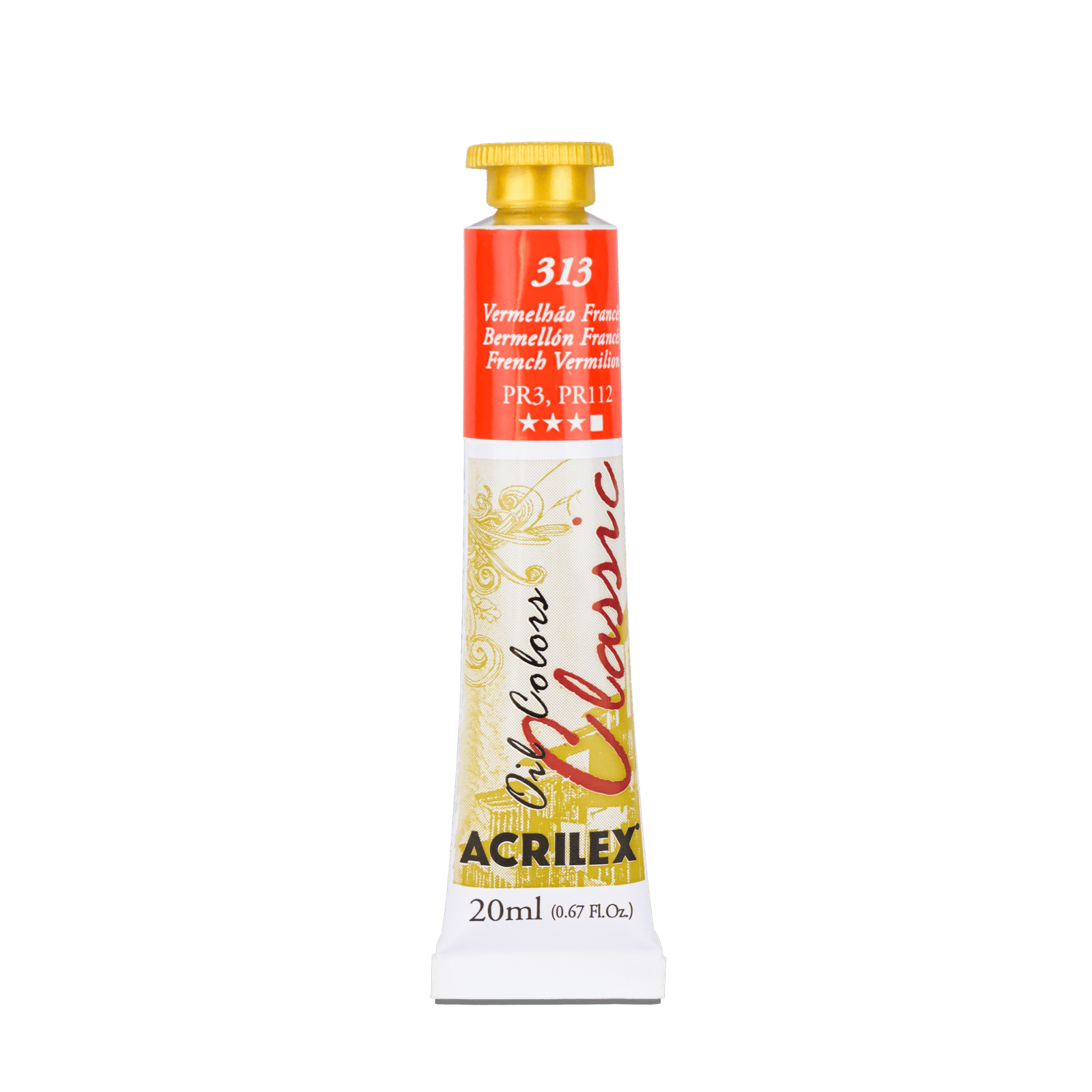 TINTA OIL COLORS ACRILEX 20 ML VERMELHAO FRANCES 313 - Imagem 2