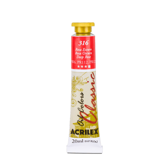 TINTA OIL COLORS ACRILEX 20 ML ROSA ESCURO 316 - Imagem 2