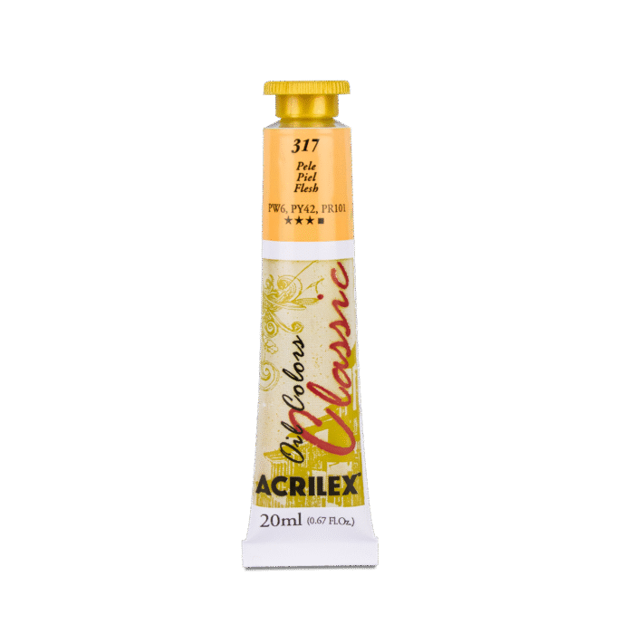 TINTA OIL COLORS ACRILEX 20 ML AMARELO LIGHT 317 - Imagem 2