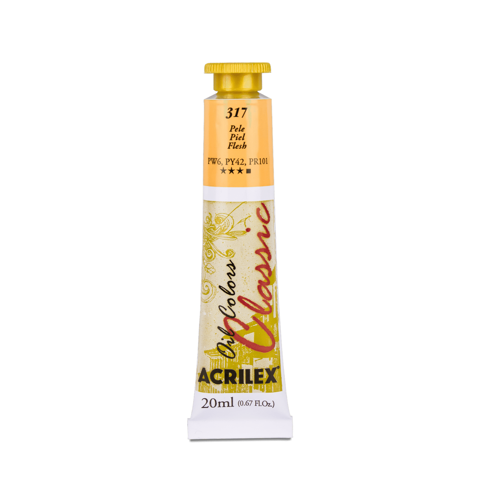 TINTA OIL COLORS ACRILEX 20 ML AMARELO LIGHT 317 - Imagem 2