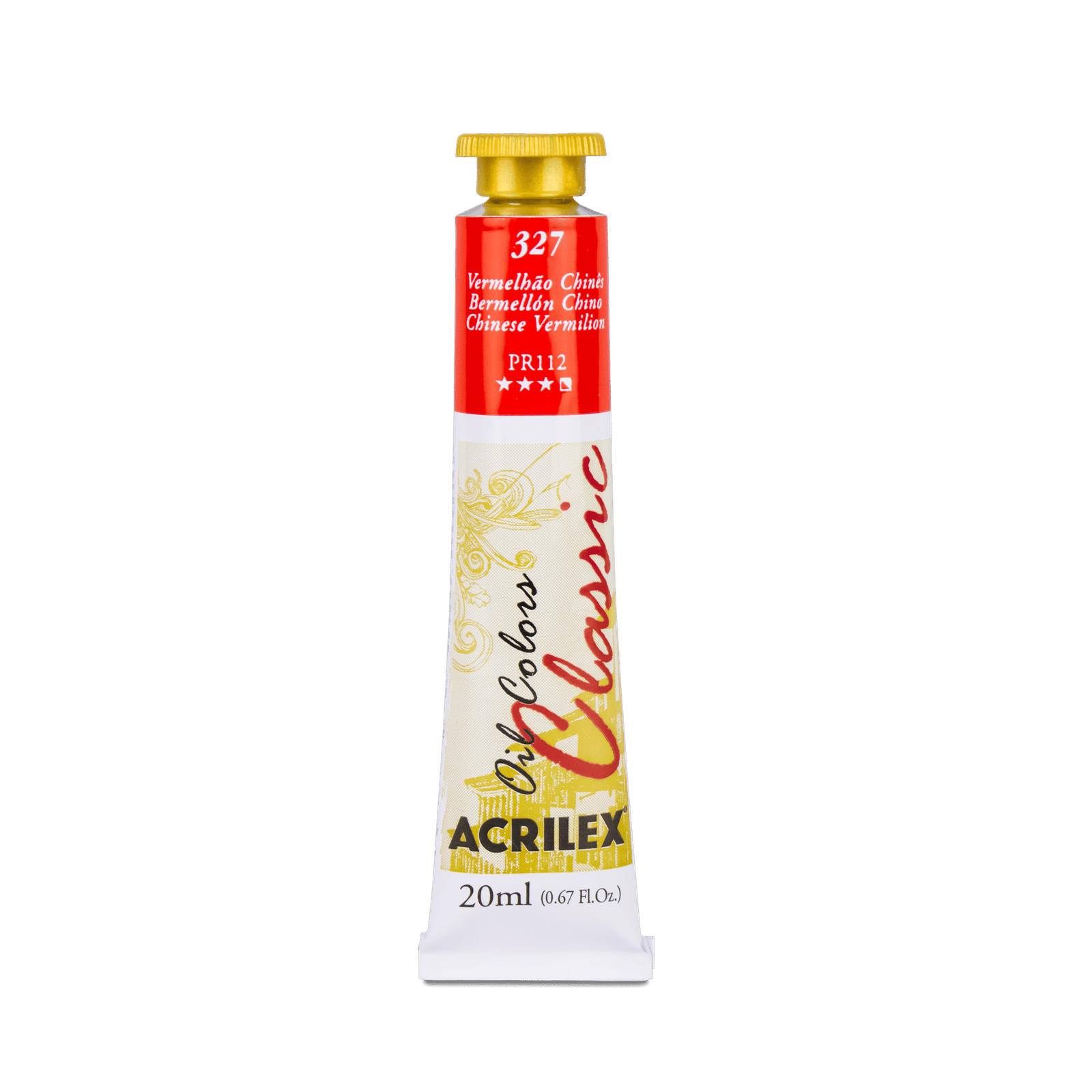 TINTA OIL COLORS ACRILEX 20 ML VERMELHO CHINES 327 - Imagem 2