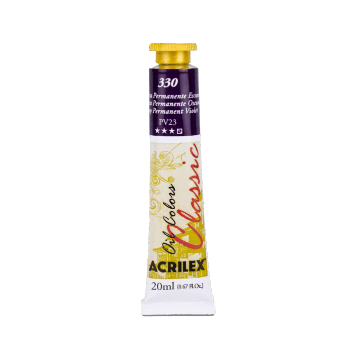 TINTA OIL COLORS ACRILEX 20 ML VIOLETA PERMANENTE ESCURO 330 - Imagem 2