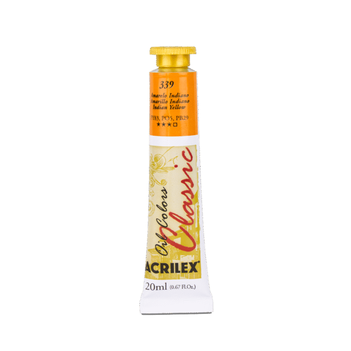 TINTA OIL COLORS ACRILEX 20 ML AMARELO INDIANO 339 - Imagem 2