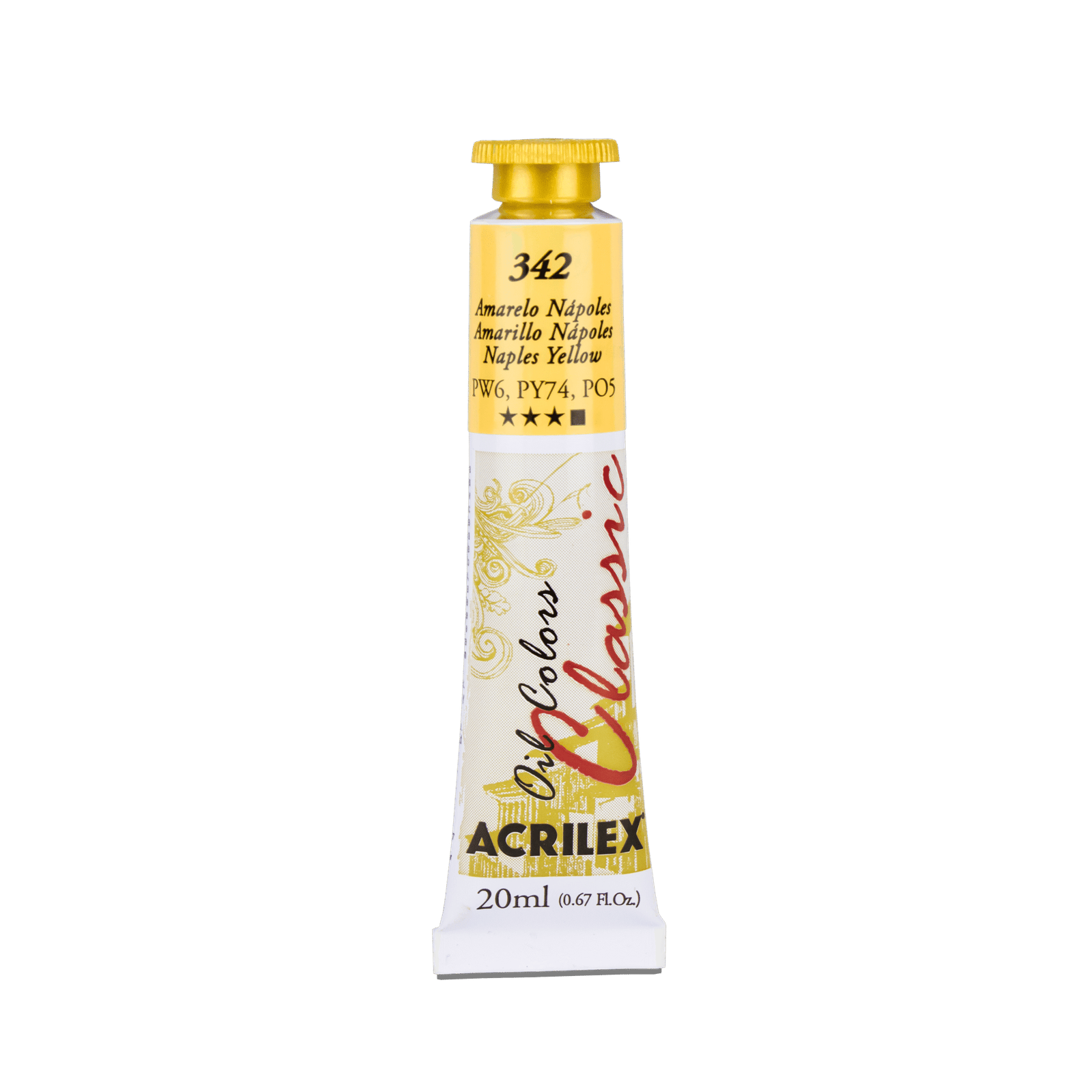 TINTA OIL COLORS ACRILEX 20 ML AMARELO NÁPOLES 342