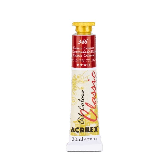 TINTA OIL COLORS ACRILEX 20 ML ALIZARIN CRIMSON 346 - Imagem 2