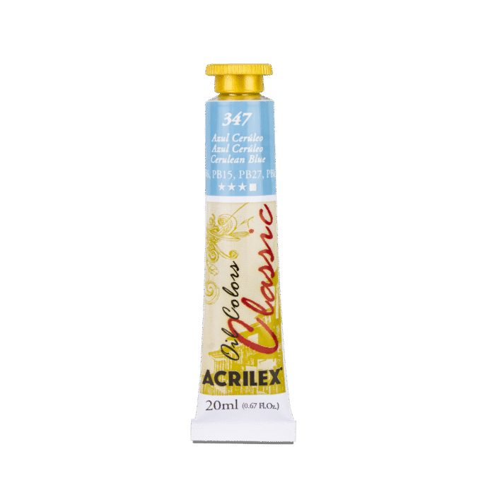 TINTA OIL COLORS ACRILEX 20 ML AZUL CERÚLEO 347 - Imagem 2