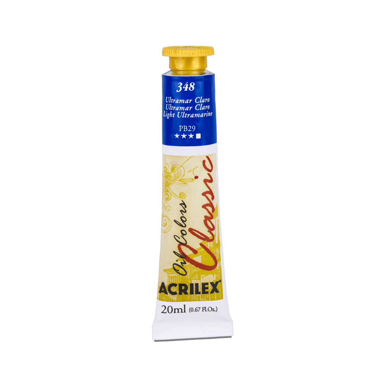 TINTA OIL COLORS ACRILEX 20 ML ULTRAMAR CLARO 348 - Imagem 2