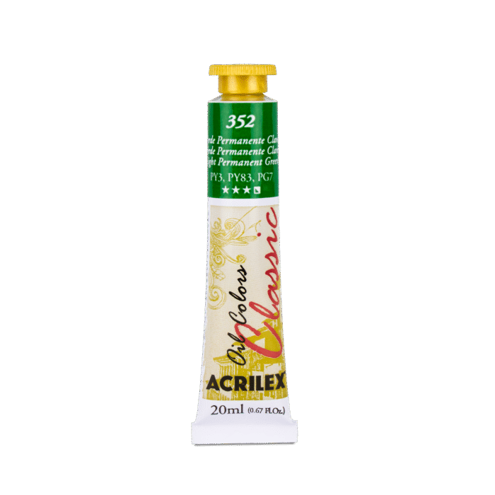 TINTA OIL COLORS ACRILEX 20 ML VERDE PERMANENTE CLARO 352 - Imagem 2