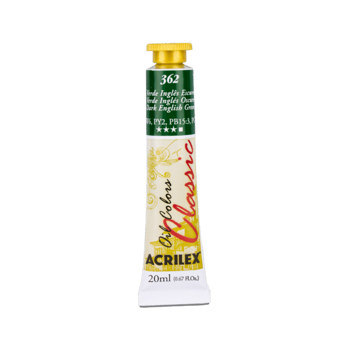 TINTA OIL COLORS ACRILEX 20 ML VERDE INGLÊS ESCURO 362 - Imagem 2