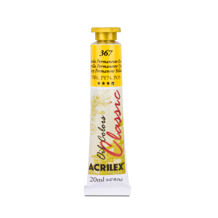 TINTA OIL COLORS ACRILEX 20 ML AMARELO PERMANENTE ESCURO 367 - Imagem 2