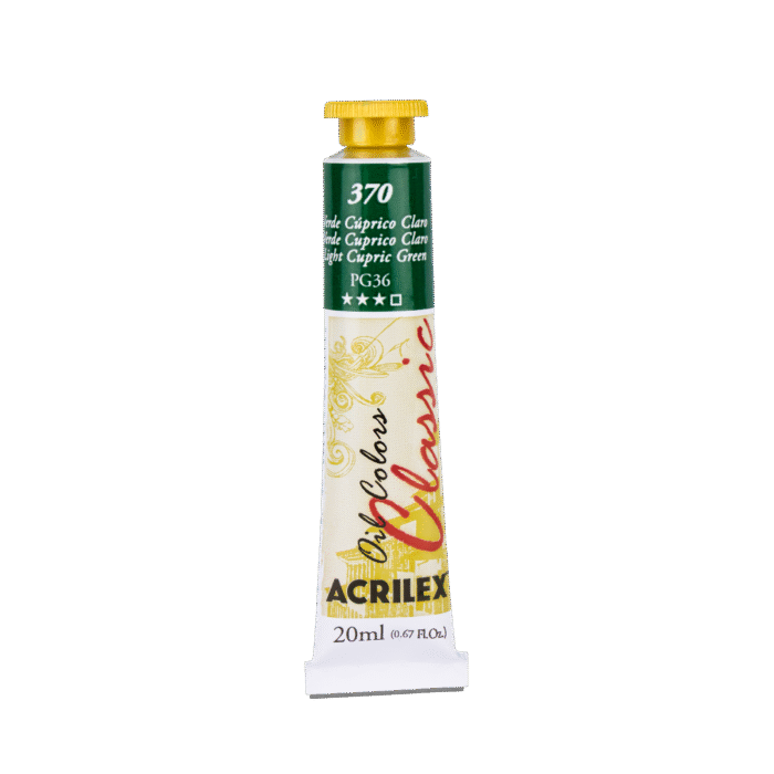TINTA OIL COLORS ACRILEX 20 ML VERDE CÚPRICO CLARO 370 - Imagem 2