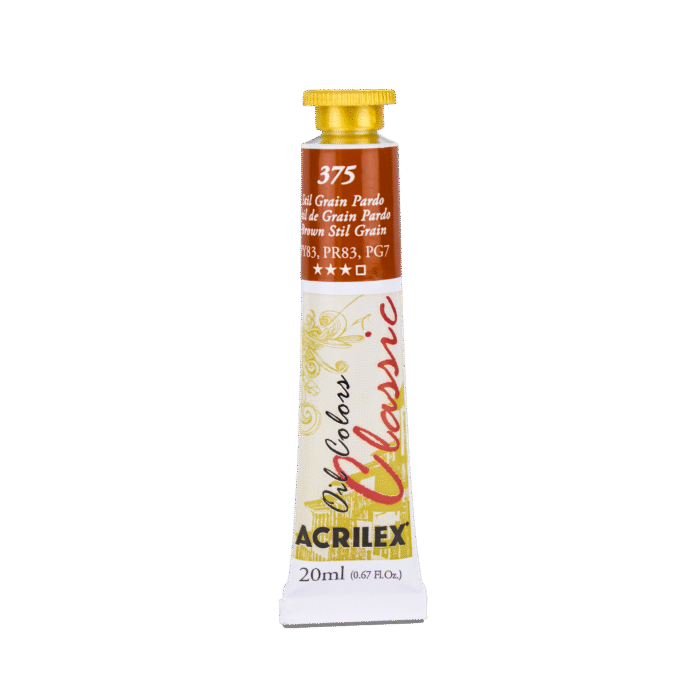TINTA OIL COLORS ACRILEX 20 ML STIL GRAIN PARDO 375 - Imagem 2