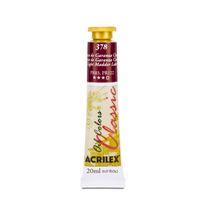 TINTA OIL COLORS ACRILEX 20 ML LACA DE GARANZA 378 - Imagem 2