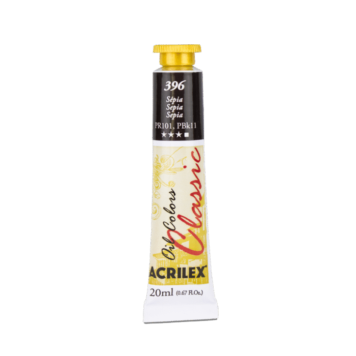 TINTA OIL COLORS ACRILEX 20 ML SEPIA 396 - Imagem 2