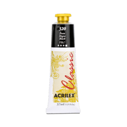 TINTA OIL COLORS CLASSIC 37ML ACRILEX PRETO 320