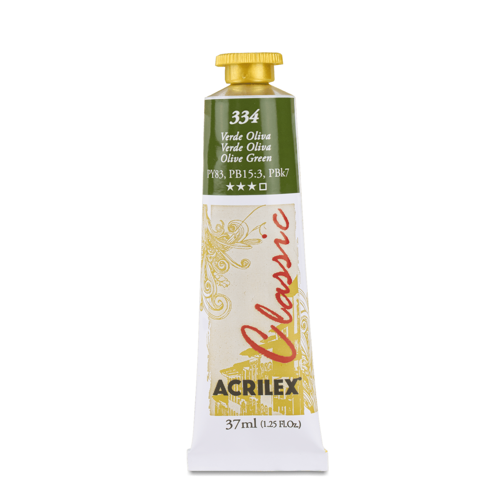 TINTA OIL COLORS CLASSIC 37ML ACRILEX VERDE OLIVA 334