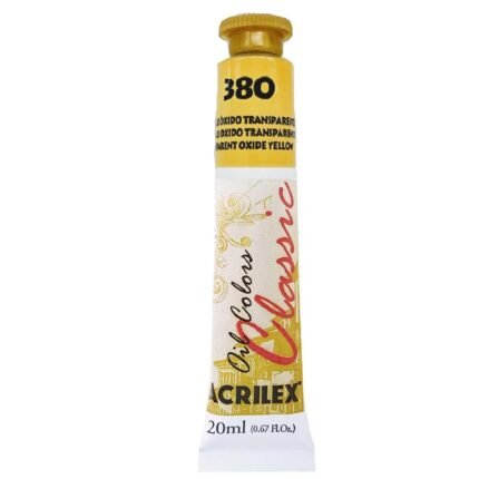 TINTA OIL COLORS ACRILEX 20 ML AMARELO OXIDO TRANSPARENTE 380