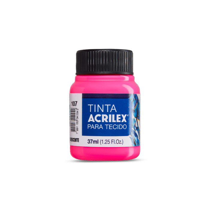 TINTA TECIDO ACRILEX 37ML FLUOR MARAVILHA 107