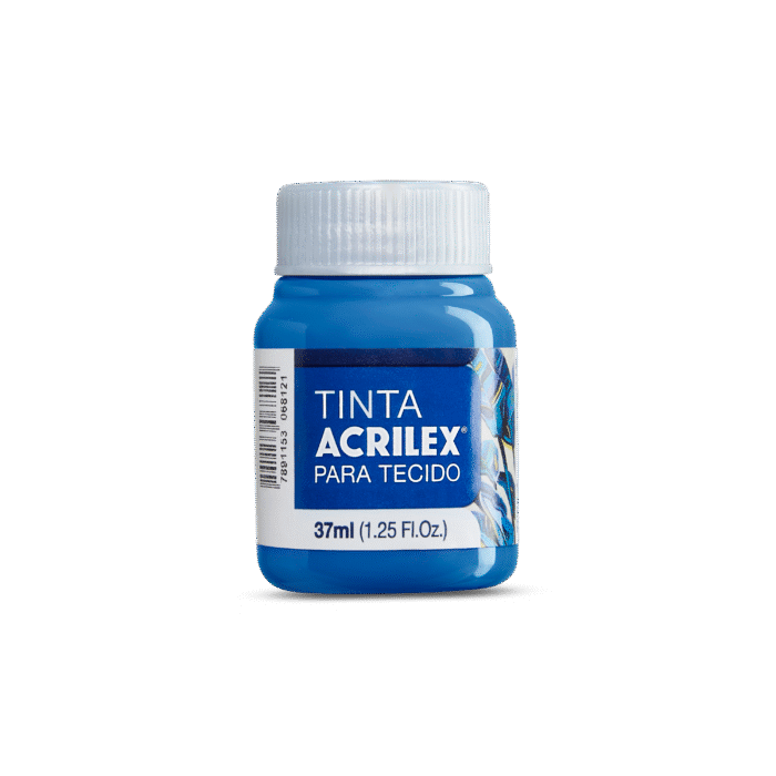 TINTA TECIDO ACRILEX 37ML AZUL TURQUESA 501 - Imagem 2