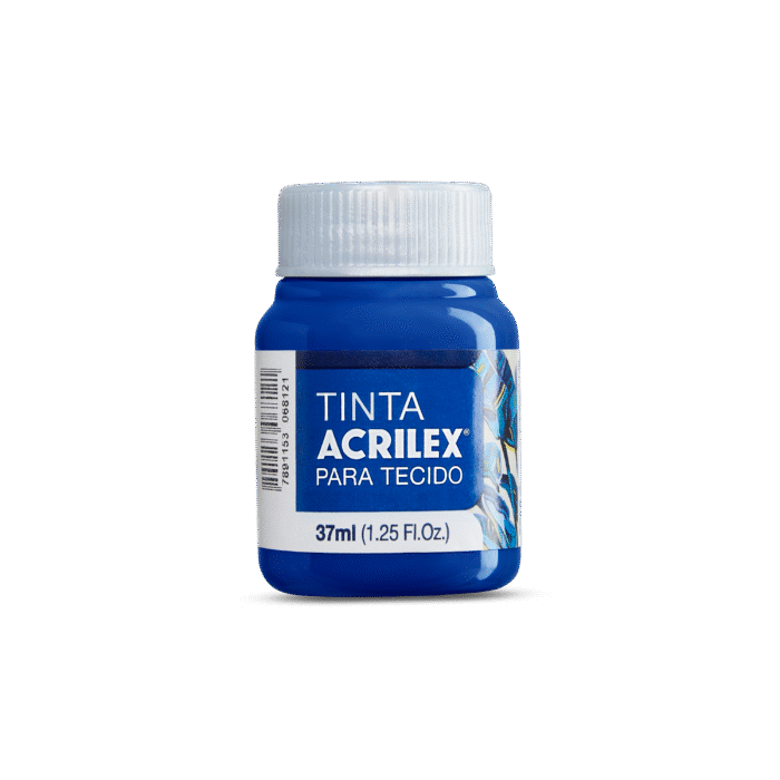 TINTA TECIDO ACRILEX 37ML AZUL COBALTO 502 - Imagem 2