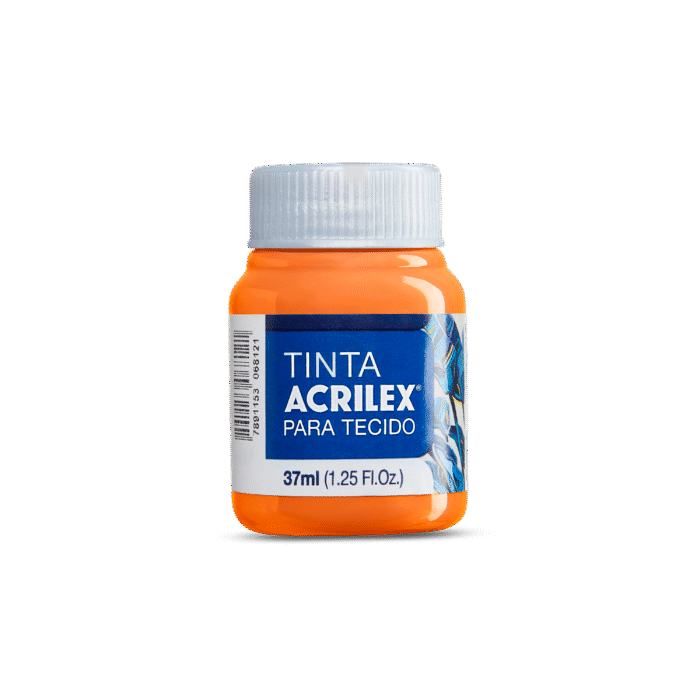 TINTA TECIDO ACRILEX 37ML LARANJA 517 - Imagem 2