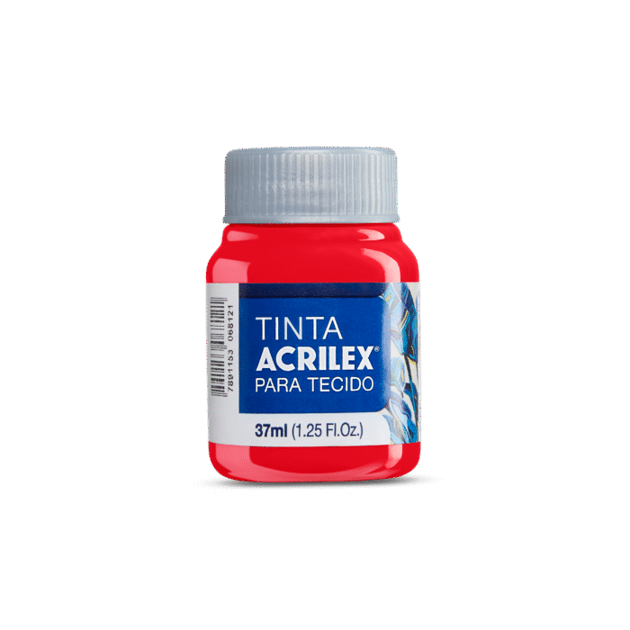 TINTA TECIDO ACRILEX 37ML VERMELHO VIVO 541 - Imagem 2