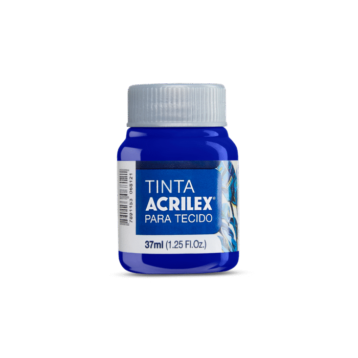 TINTA TECIDO ACRILEX 37ML AZUL ULTRAMAR 543 - Imagem 2