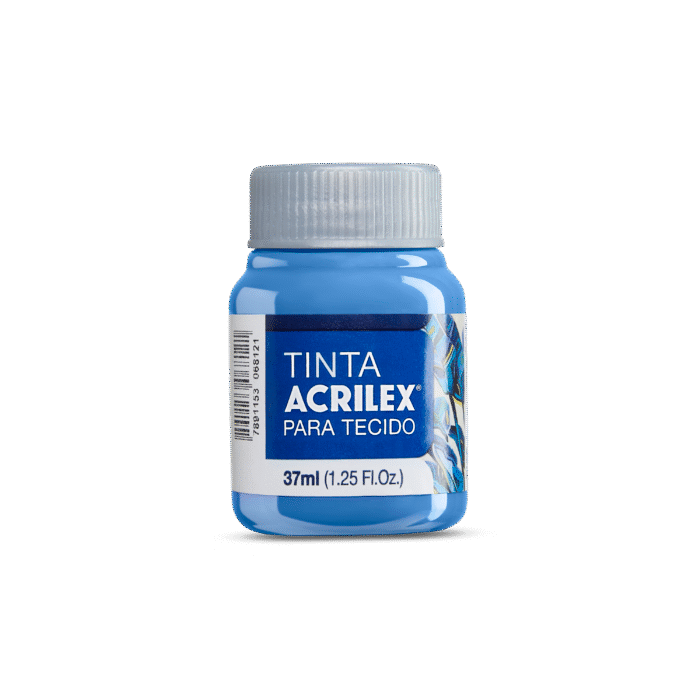 TINTA TECIDO ACRILEX 37ML AZUL CARIBE 560 - Imagem 2