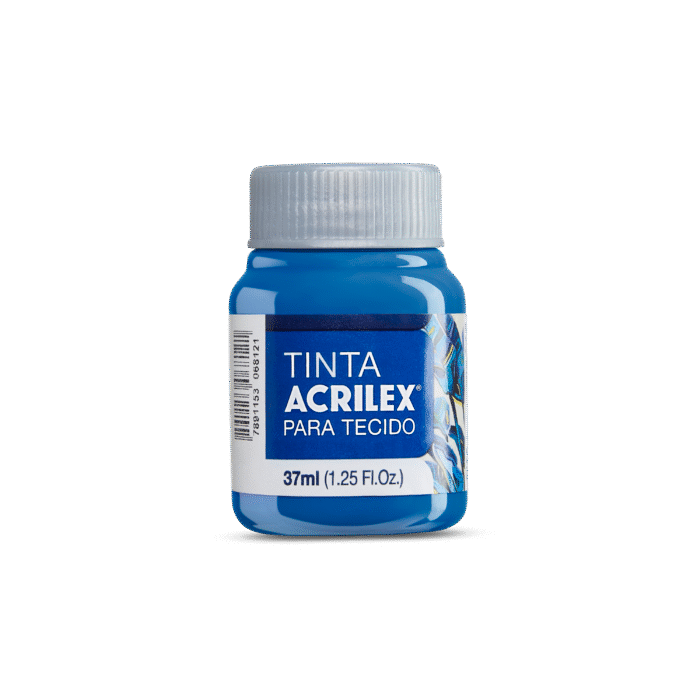 TINTA TECIDO ACRILEX 37ML AZUL CERULEO 568 - Imagem 2