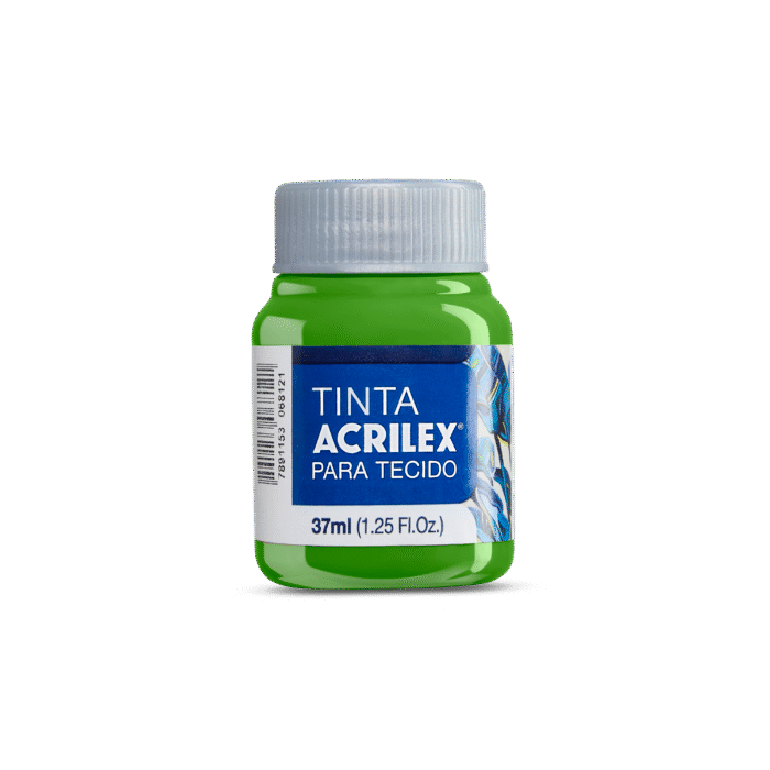 TINTA TECIDO ACRILEX 37ML VERDE ABACATE 572 - Imagem 2