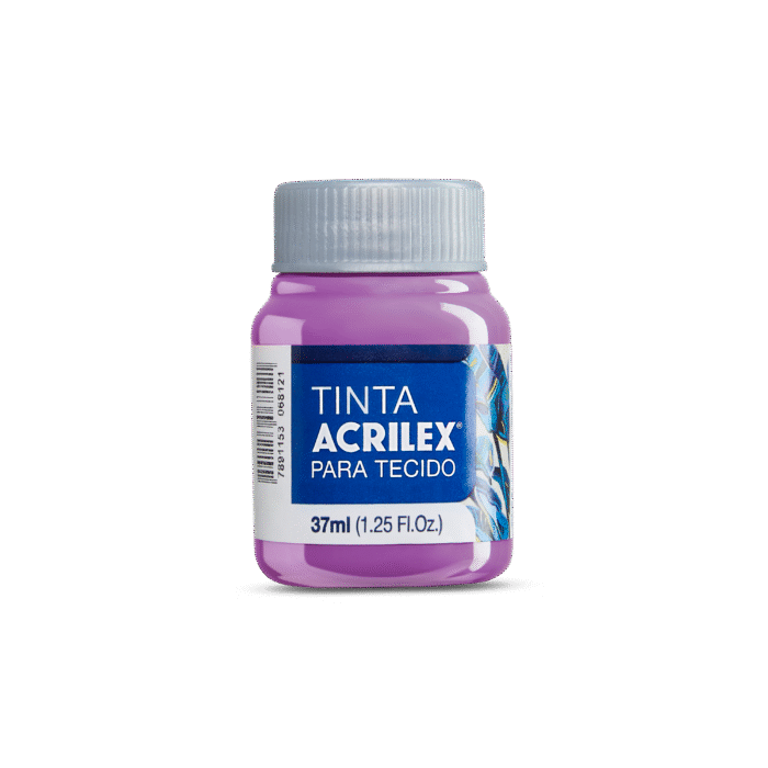 TINTA TECIDO ACRILEX 37ML ROSA CICLAME 581 - Imagem 2