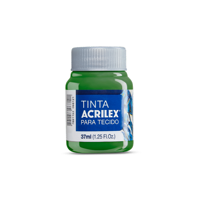 TINTA TECIDO ACRILEX 37ML VERDE GRAMA 582 - Imagem 2