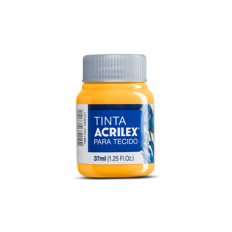 TINTA TECIDO ACRILEX 37ML AMARELO GEMA 833