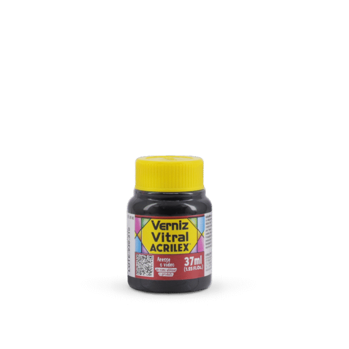VERNIZ VITRAL ACRILEX 37ML VERMELHO FOGO 507