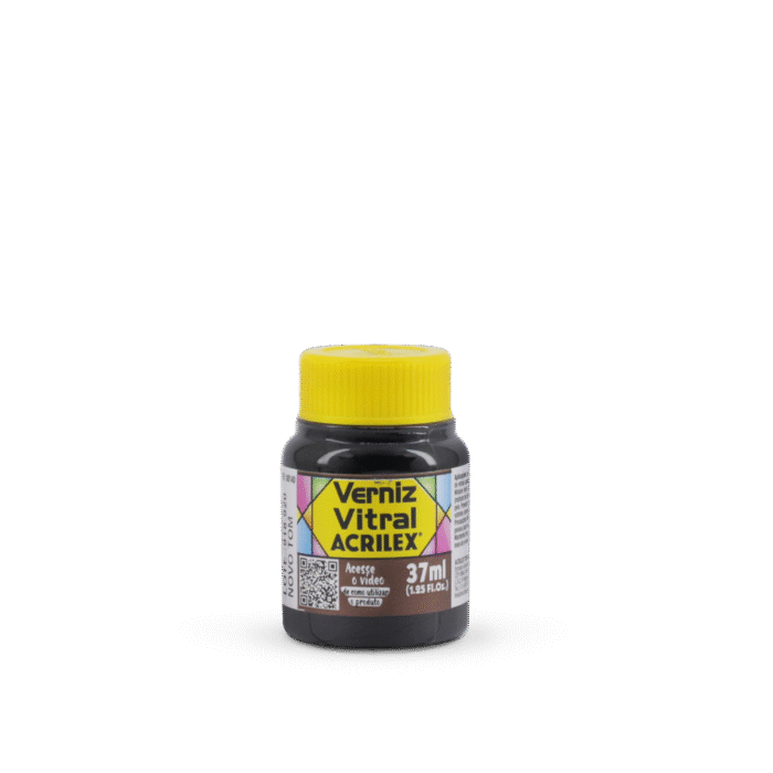 VERNIZ VITRAL ACRILEX 37ML MARROM 531 - Imagem 2