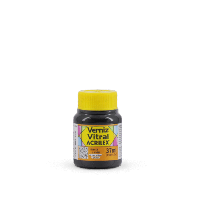 VERNIZ VITRAL ACRILEX 37ML AMARELO CADMIO 536 - Imagem 2