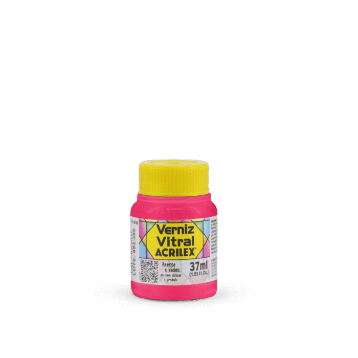 VERNIZ VITRAL ACRILEX 37ML VERMELH CARMIM 509 - Imagem 2