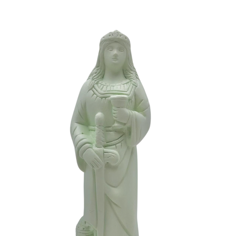 Imagem Santa Bárbara Verde Bebê – Artesã Viviane